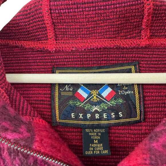 Vintage Express French Country Medium Pullover Fleece Jacket Hoodie Womens - Picture 3 of 15